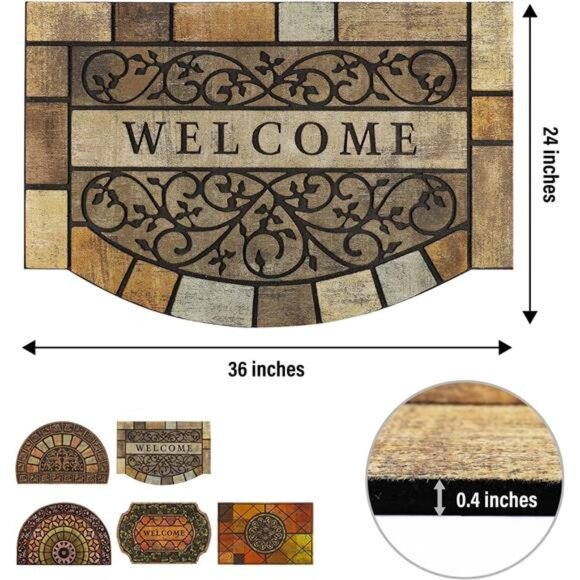 Durable Welcome Door Mats, 24"x36" Heavy-Duty Large Outdoor Mat for Front Door - Picture 2 of 6